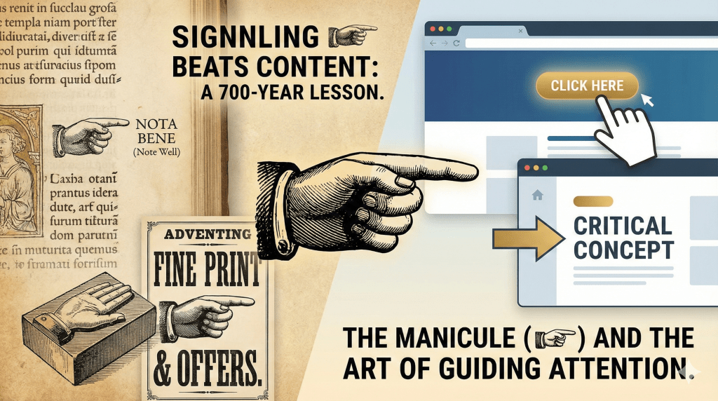 The Manicule: A 700 year old way to guide attention