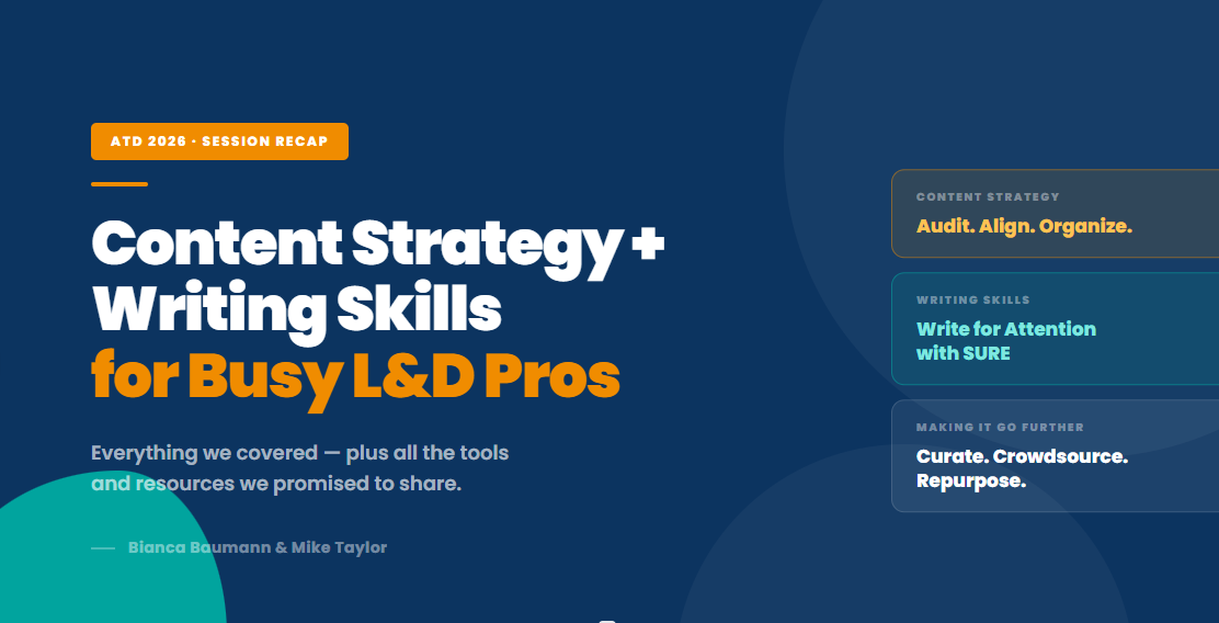 ATD 2026 Recap: Content Strategy, Writing Skills, and All the Links We Promised